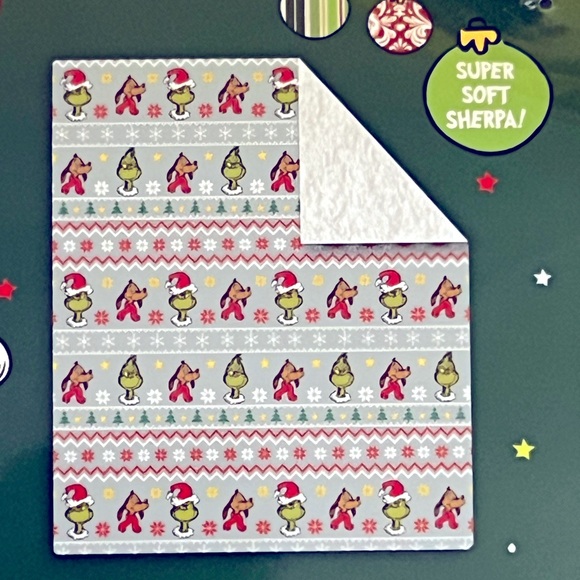 The Grinch Backed Sherpa Throw Blanket - Picture 3 of 4